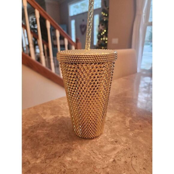 Starbucks grand gold studded holiday 2022 cold cups NWT - Picture 2 of 3